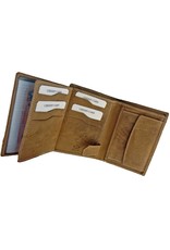 Barneys Leren Heren Portemonnee Hoog Model – RFID Bescherming, Personaliseerbaar & Optionele Veiligheidsketting – Buffelleer