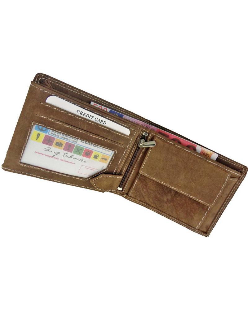 Barneys Leren Heren Portemonnee Laag Model – RFID Bescherming, Personaliseerbaar & Optionele Veiligheidsketting – Buffelleer