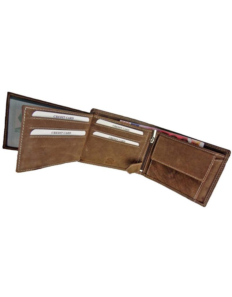 Barneys Herren Leder-Geldbörse – Büffelleder, RFID-Schutz, Personalisierbar & Optionale Sicherheitskette