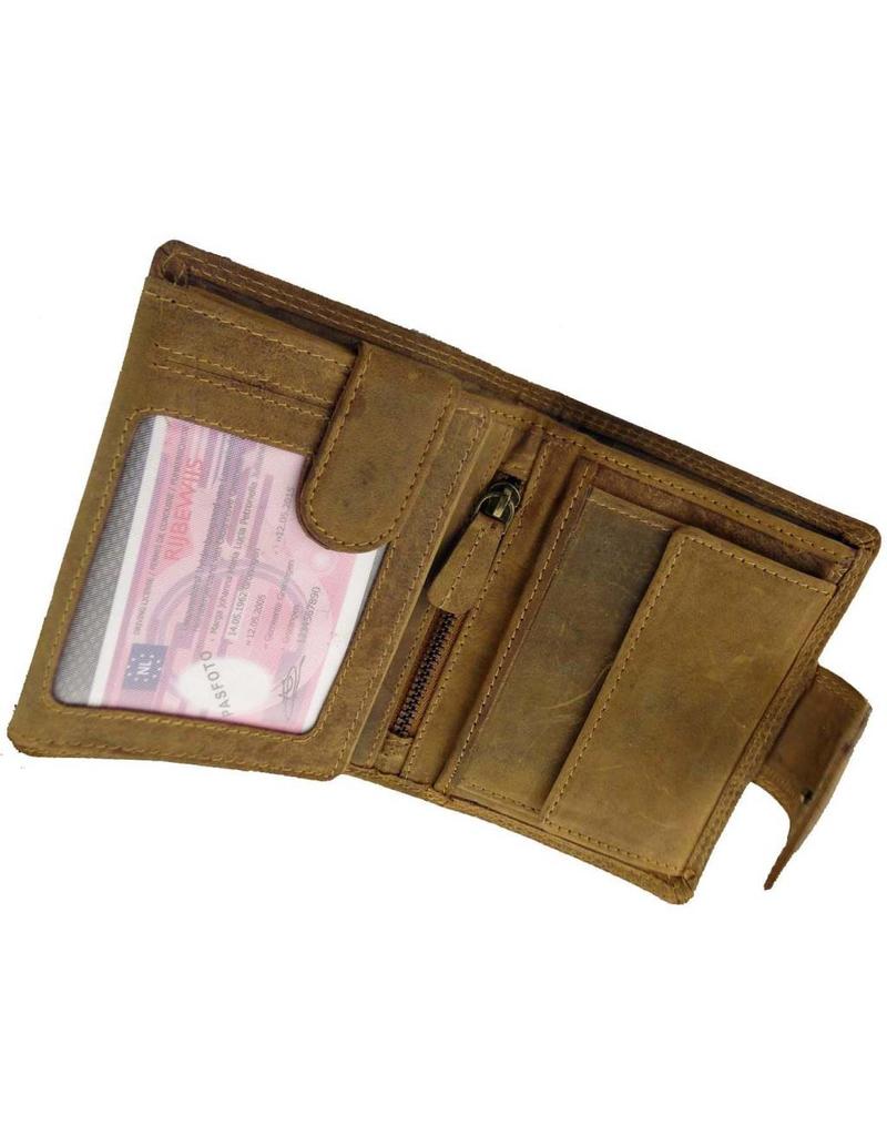 LD Leder-Geldbörse mit Klappe und Druckknöpfen – RFID-Schutz, Personalisierbar & Optionale Sicherheitskette