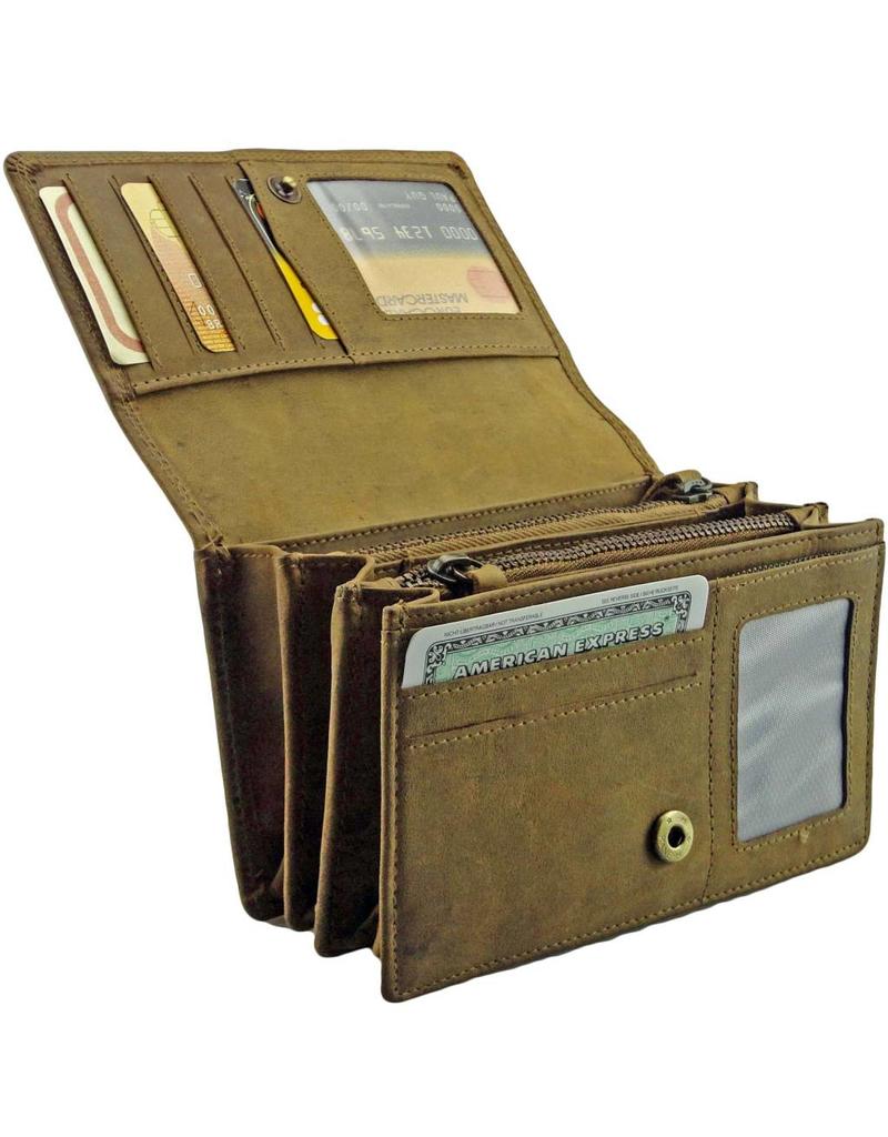 LD Ruime Dames Portemonnee met RFID – Personaliseerbaar & Optionele Ketting