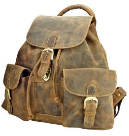 Greenburry Rindlederner Damen Herren Großer Rucksack