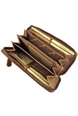 Greenburry Handgefertigte Luxus Leder Damen Reißverschluss Portemonnaie Geldbörse