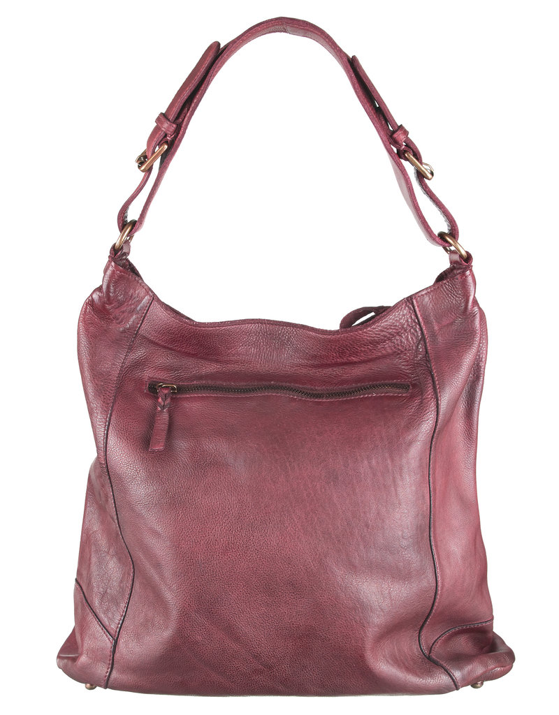 Bull & Hunt Geflochtenes Washed Leather Umhängetasche Hobo Bag Burgundy