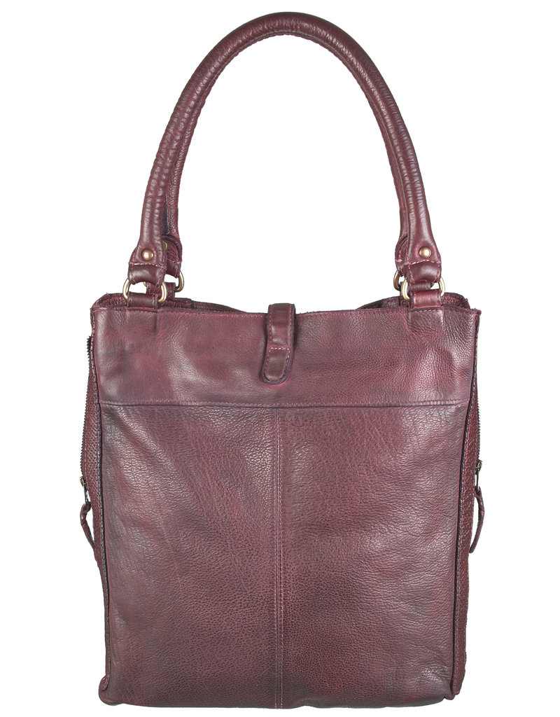 Bull & Hunt Weiches Leder Shopper Umhängetasche Burgundy