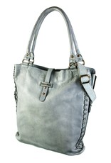 Bull & Hunt Weiches Leder Shopper Umhängetasche Grau