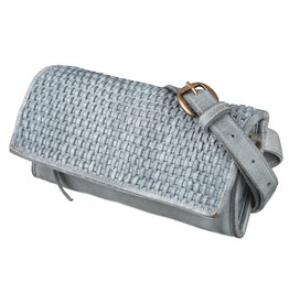 Bull & Hunt Geflochtenes Leder Gürteltasche Umhängetasche Grau/Silber