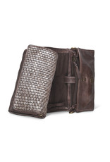 Bull & Hunt Geflochtenes Leder Gürteltasche Umhängetasche Braun/Silber