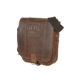 Bull & Hunt Kleine Leder Herrentasche Damentasche Umhängetasche City Cognac