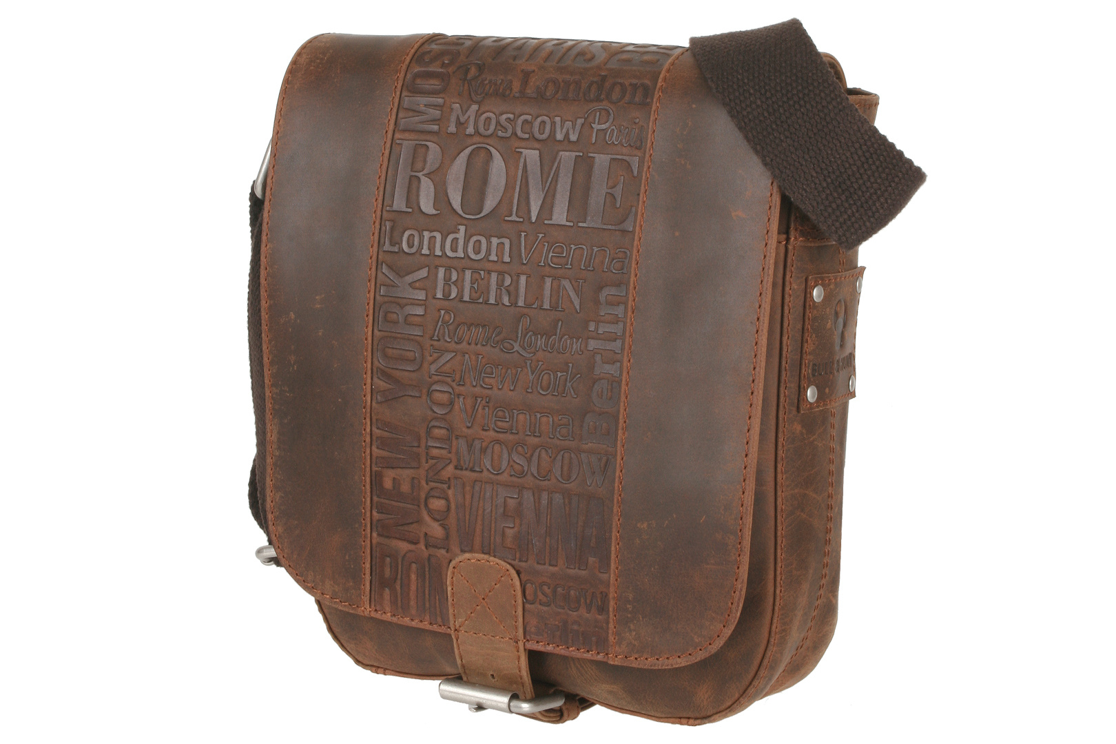 LEONHARD HEYDEN schoudertas laptoptas met laptopvak Dakota Messenger Bag Brown bruine
