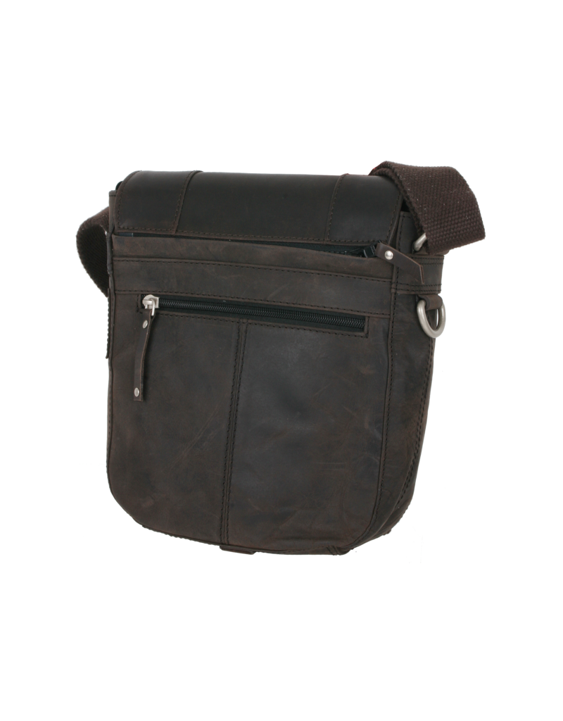 Bull & Hunt Kleine Leder Herrentasche Damentasche Umhängetasche Anker Braun