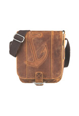 Bull & Hunt Kleine Leder Herrentasche Damentasche Umhängetasche Anker Cognac