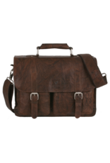 Bull & Hunt Ruime Leren Werktas Messenger Bag Vintage Bruin