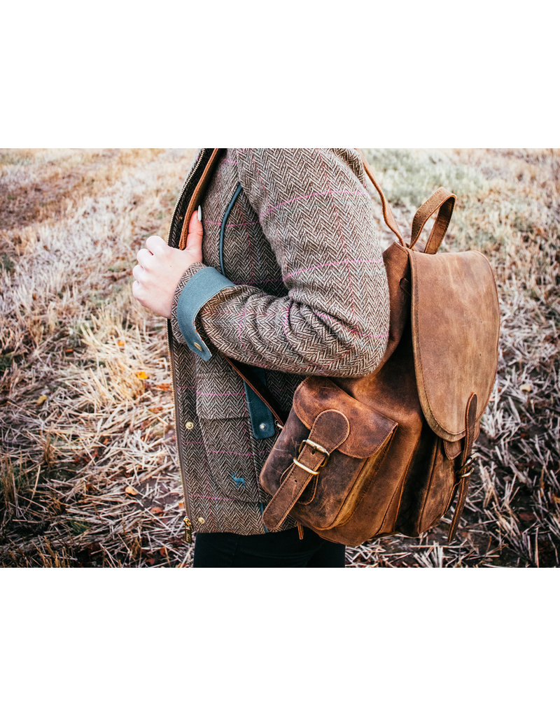 Scaramanga Großer Büffel Lederner Rucksack Retro Vintage