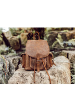 Scaramanga Großer Büffel Lederner Rucksack Retro Vintage