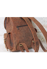 Scaramanga Großer Büffel Lederner Rucksack Retro Vintage