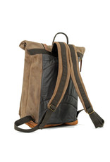 Ruitertassen Handverarbeitete Leder Rolltop Rucksack Braun