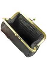 LD Damen Geldbörse mit Bügel Retro Vintage Schwarz