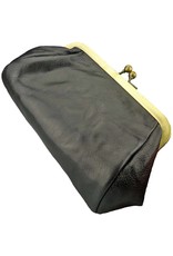 LD Damen Geldbörse mit Bügel Retro Vintage Schwarz