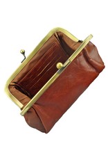 LD Damen Geldbörse mit Bügel Retro Vintage Cognac