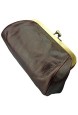 LD Dames Portemonnee Met Knip Retro Vintage Bruin