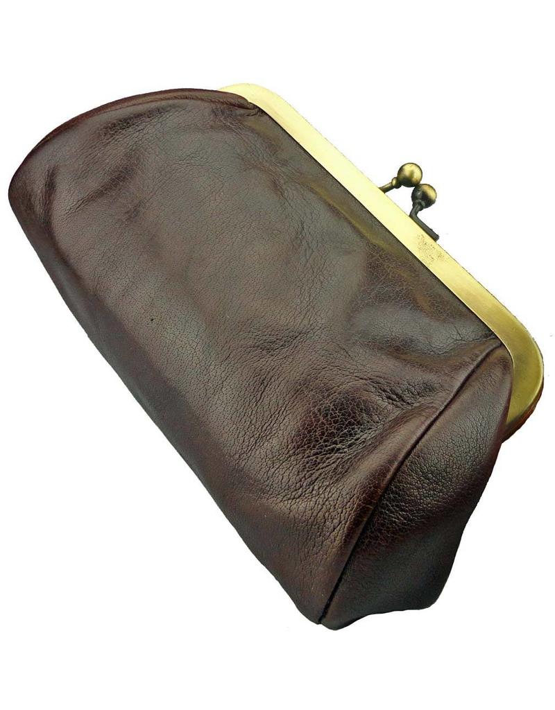 LD Dames Portemonnee Met Knip Retro Vintage Bruin