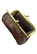 LD Dames Portemonnee Met Knip Retro Vintage Bruin