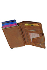 LD Leren Pashouder Portemonnee met Kleingeldvak Laser Engrave