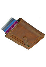 LD Leren Pashouder Portemonnee met Kleingeldvak Laser Engrave