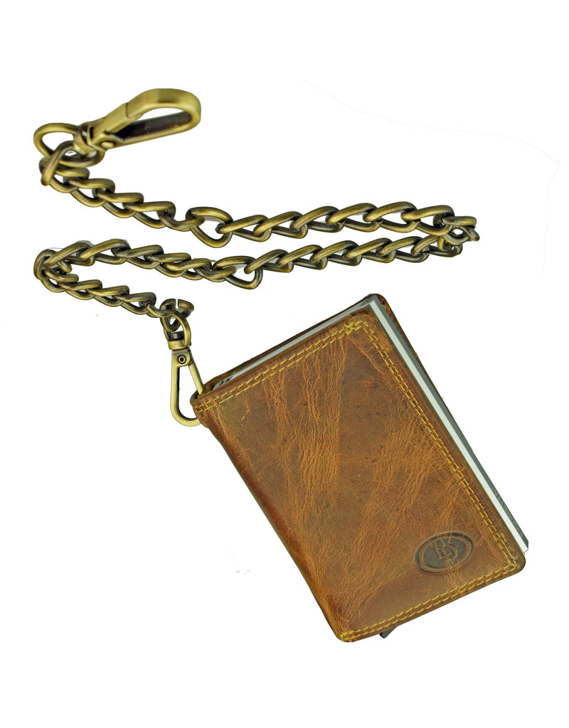 LD Kette Geldbörse mit Figuretta Cardprotector Hunterleder