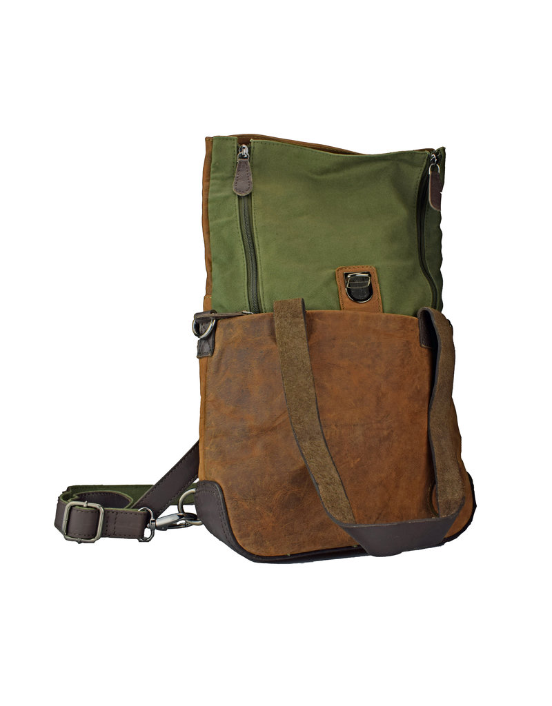 LD Leder Rucksack Rolltop Klein