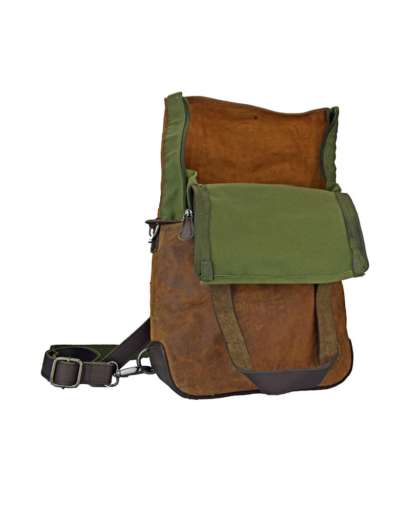 LD Leder Rucksack Rolltop Klein