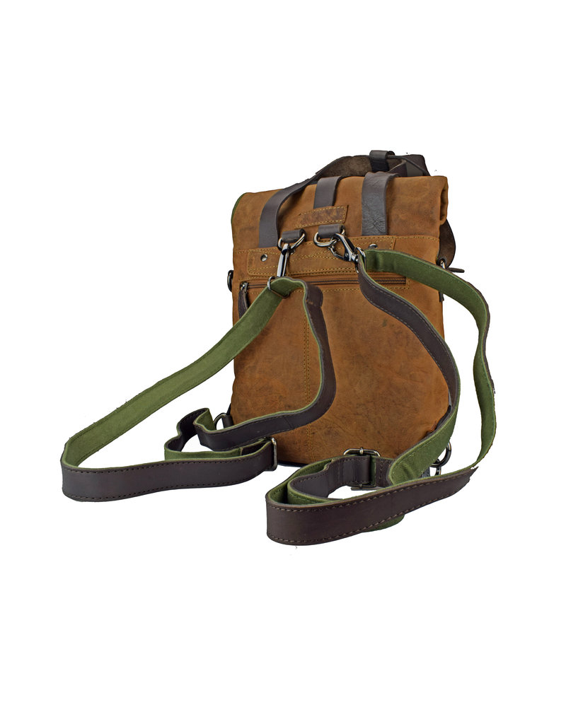 LD Leren Rugzak Rolltop Klein