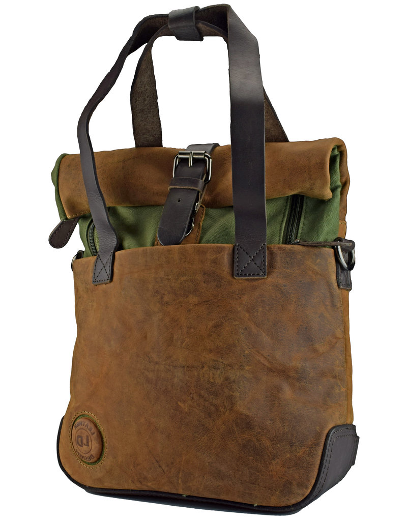 LD Leren Rugzak Rolltop Klein