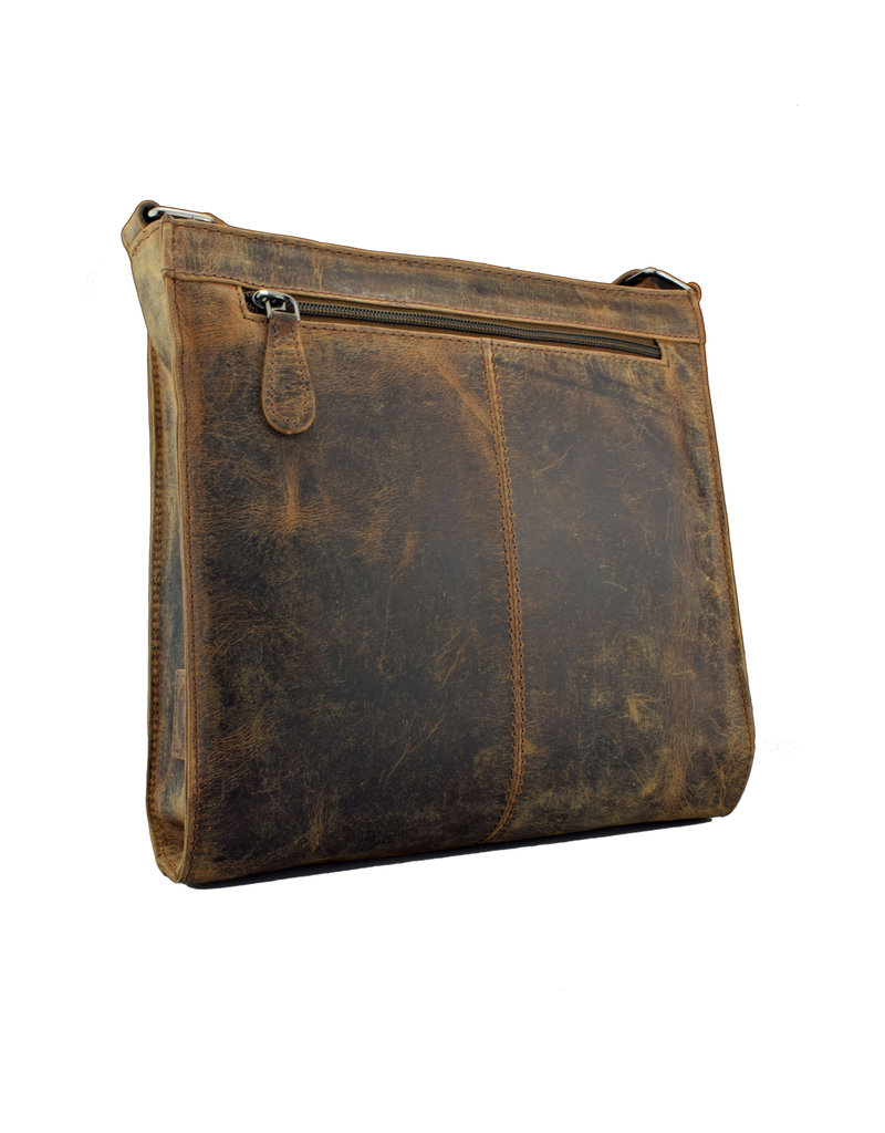 LD Leren Dames Schoudertas Vierkant Groot