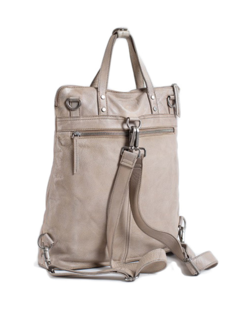 Bull & Hunt Washed Leder Grosse Damen Rücksack  Umhängetasche Stone