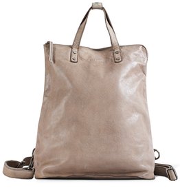 Bull & Hunt Washed Leder Grosse Damen Rücksack  Umhängetasche Stone