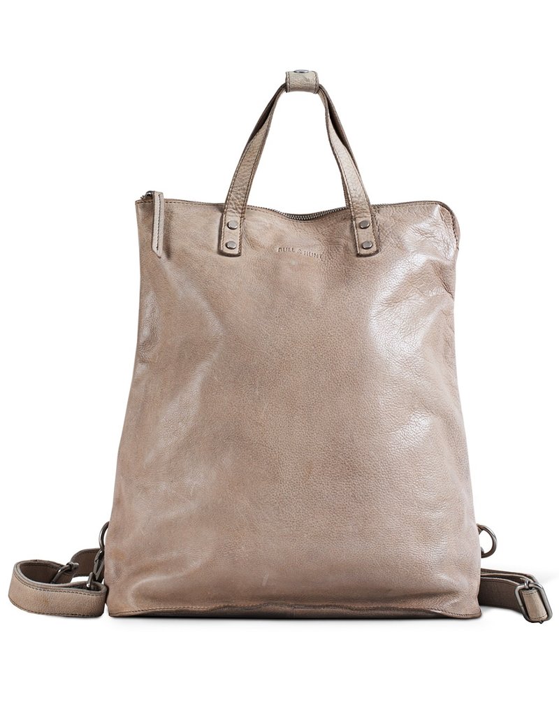 Bull & Hunt Washed Leder Grosse Damen Rücksack  Umhängetasche Stone