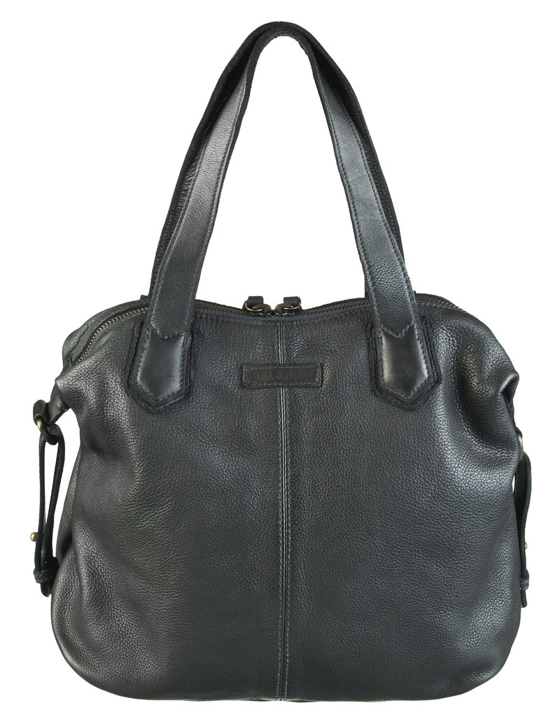 Bull & Hunt Washed Leder Handtasche   Umhängetasche Schwarz