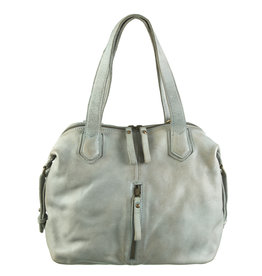 Bull & Hunt Washed Leder Handtasche  Umhängetasche Grau