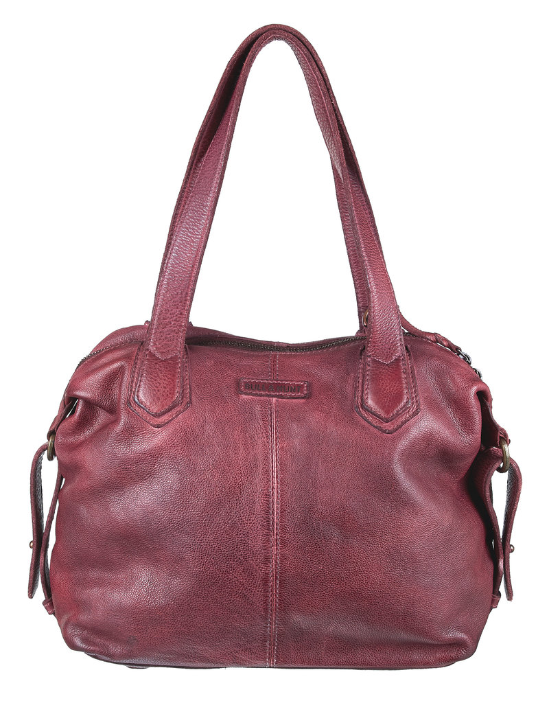 Bull & Hunt Washed Leder Handtasche  Umhängetasche Burgundy