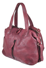 Bull & Hunt Washed Leder Handtasche  Umhängetasche Burgundy