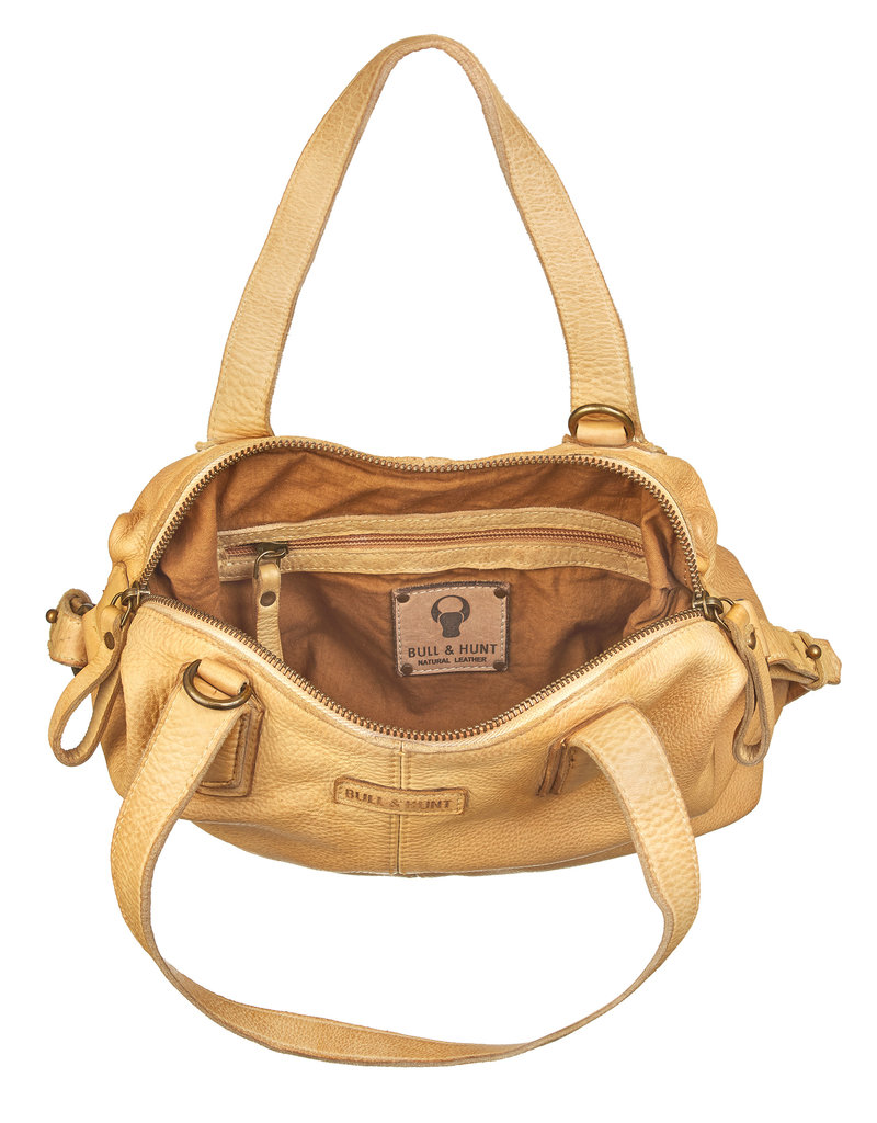 Bull & Hunt Washed Leder Handtasche  Umhängetasche Gelb