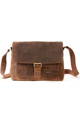 Harold's Leder Schultertasche Messenger Bag mit Schnalle Small