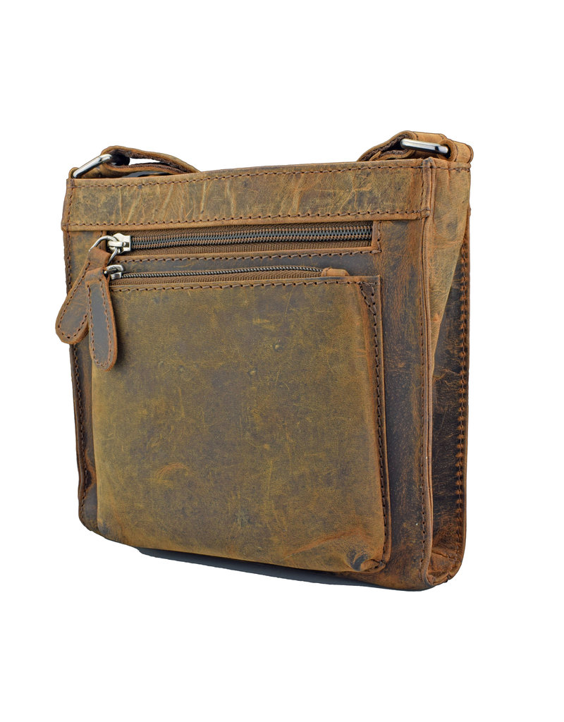 LD Leren Dames Schoudertas Vierkant Klein