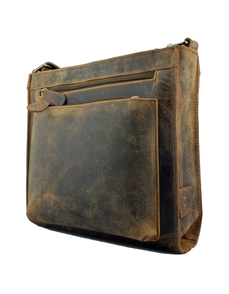 LD Leren Dames Schoudertas Vierkant Groot