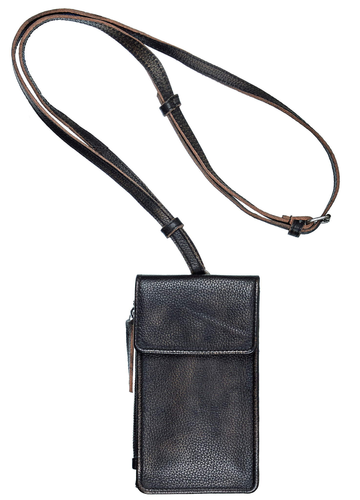 Leder Tasche für Handy Festivaltasche Schwarz - Barneys Leather