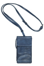 Bull & Hunt Leder Tasche für Handy Festivaltasche Blau