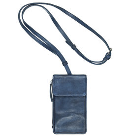 Bull & Hunt Leren Tasje voor Telefoon Festivaltasje Blauw