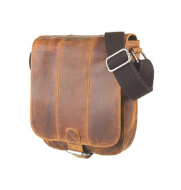 Bull & Hunt Kleine Leder Herrentasche Damentasche Umhängetasche Anker Cognac